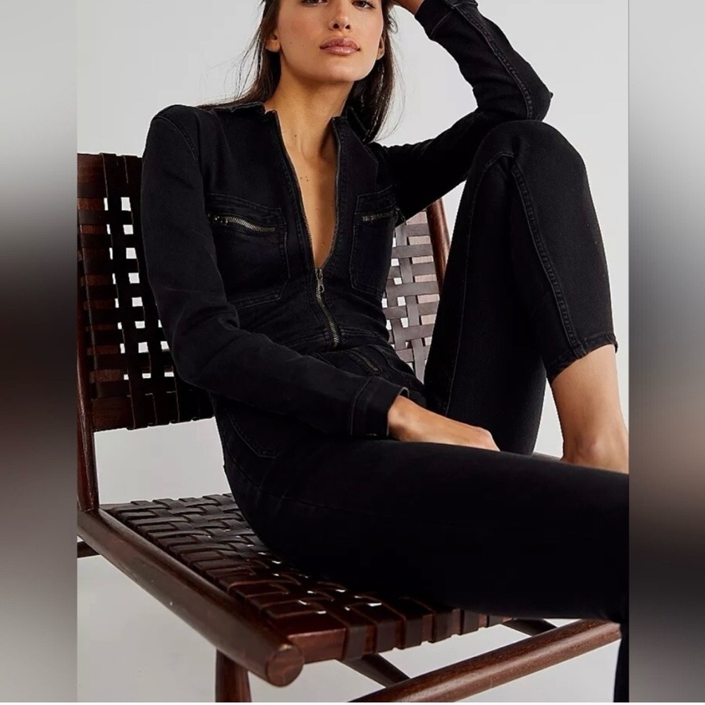 Free People Lennox Skinny Fit Denim Jumpsuit - Picture 3 of 7